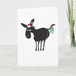 Cute Donkey med Mistletoe Merry Kissmyass Helgkort