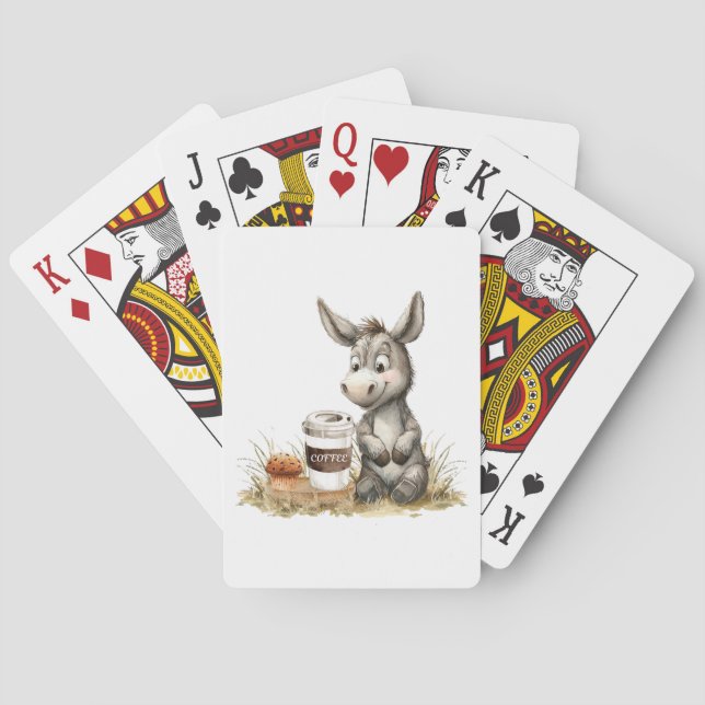 Cute Donkey med uppspelningskort för kaffe Casinokort (Baksidan)
