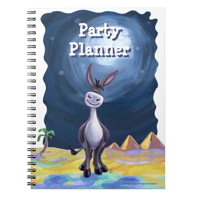 Cute Donkey Party Planner Anteckningsbok (Framsidan)