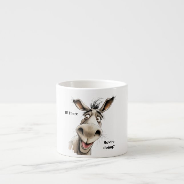 Cute Donkey sa hej där, hur gör du? Espressomugg (Framsidan)