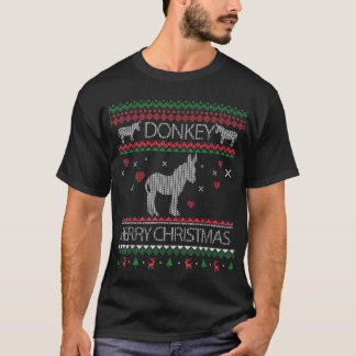 Cute Donkey Ugly Sweater Christmas Holiday Winter T Shirt