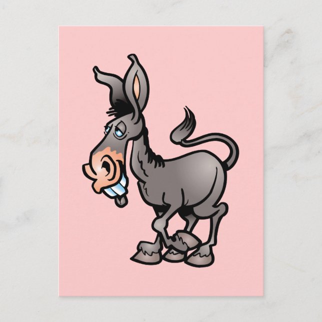 Cute Donkey Vykort (Framsida)