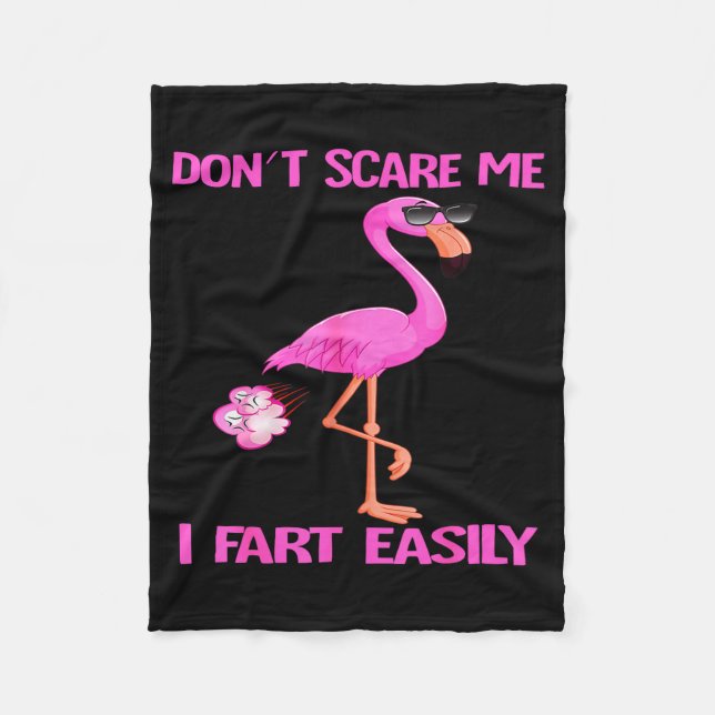 Cute Don't E Me I Fart Easy Fart Joke Flamingo Wom Fleecefilt (Framsidan)