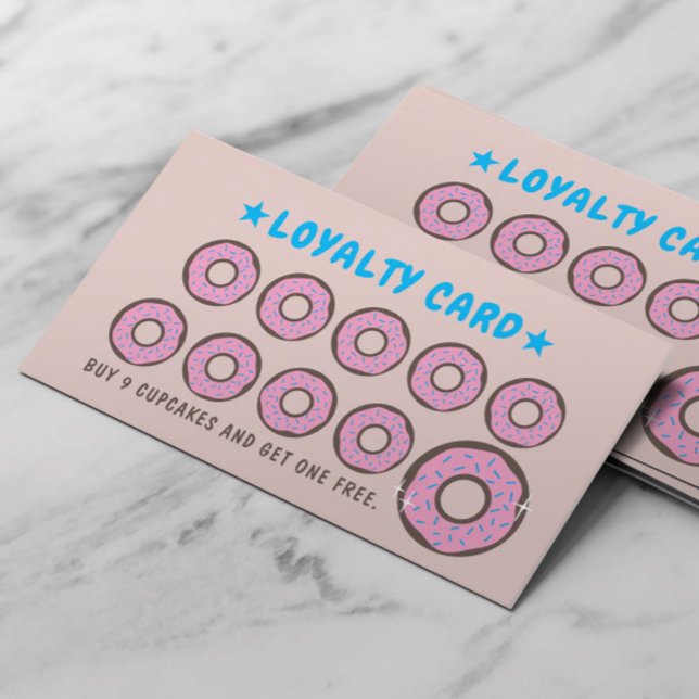 Cute Donut-bageriförmånen Slår Lojalitetskort (Skapare uppladdad)