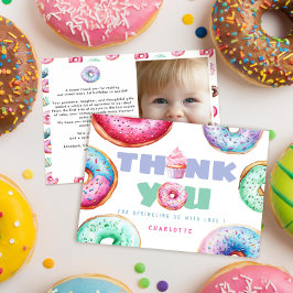 Cute Donut Girl Anpassningsbar Message Barns födel Tack Kort