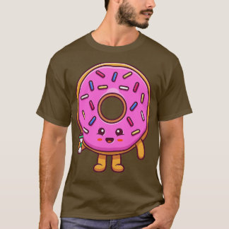 Cute Donut Holding Coffee T Shirt