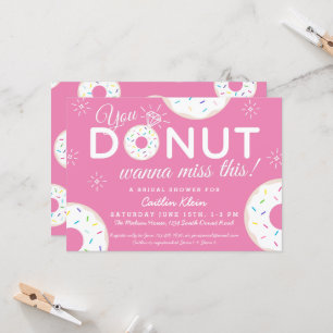 Cute Donut Inbjudningskort för möhippa ROSA