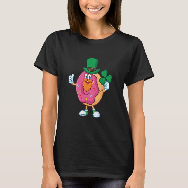 Cute donut med grönt som Donut St patricks day Ir T Shirt (Framsida)