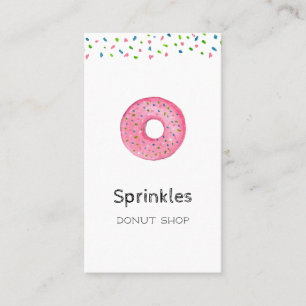 Cute Donut med sprinkles Donut-Affärskort Visitkort