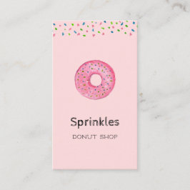 Cute Donut med sprinkles Donut-Affärskort Visitkort