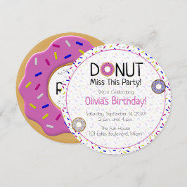 Cute Donut missar den här Party-färgade sprinkrund Inbjudningar