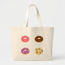 Cute Donut Mönster Tote Bag Jumbo Tygkasse
