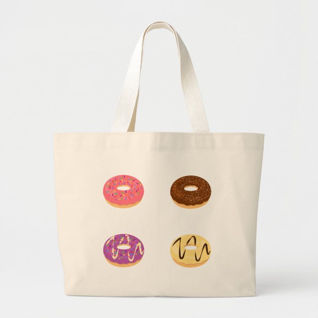Cute Donut Mönster Tote Bag Jumbo Tygkasse (Framsidan)
