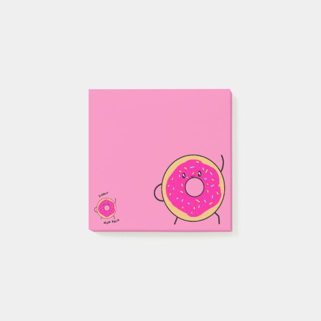 Cute Donut-Noveltyns Rosa Post-it Block (Framsida)