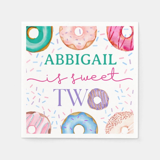 Cute Donut Party Sweet, 2:a födelsedag Pappersservett (Framsidan)