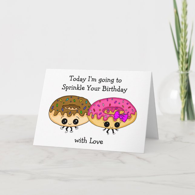 Cute Donut Pun Birthday Kort (Framsida)