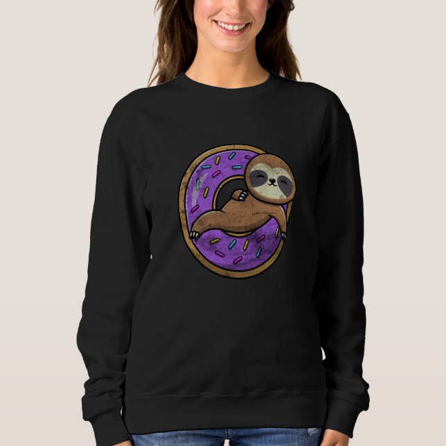 Cute Donut Sloth On Doughnut Animal Sloths Men Wom T Shirt (Framsida)