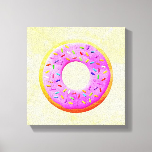 Cute Donut Teckning med Sprinkles Canvastryck (Framsida)