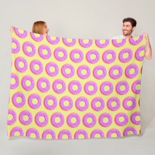 Cute Donut Teckning med Sprinkles Fleecefilt