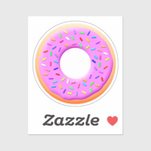 Cute Donut Teckning med Sprinkles Klistermärken