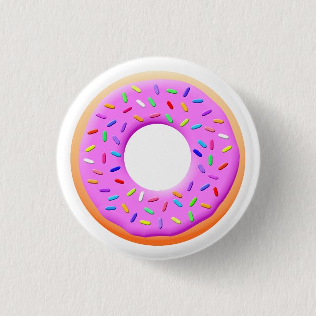 Cute Donut Teckning med Sprinkles Knapp (Framsida)