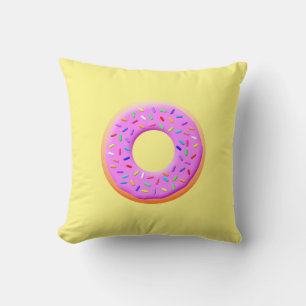 Cute Donut Teckning med Sprinkles Kudde