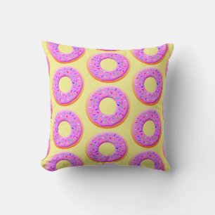 Cute Donut Teckning med Sprinkles Kudde
