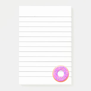 Cute Donut Teckning med Sprinkles Post-it Block