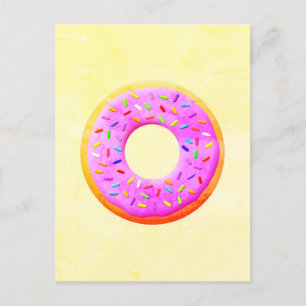 Cute Donut Teckning med Sprinkles Vykort