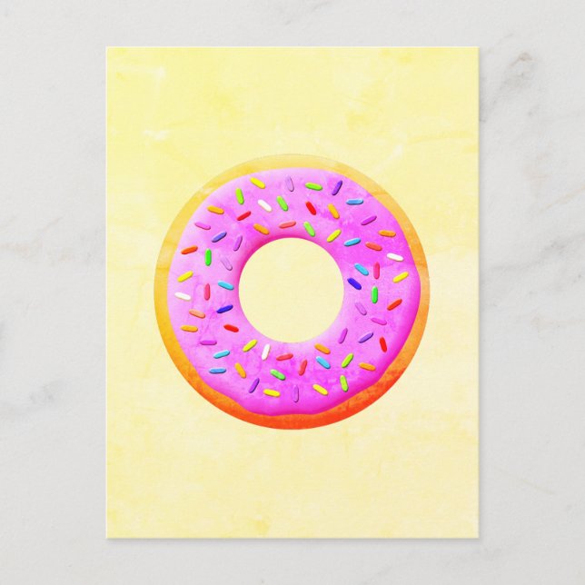 Cute Donut Teckning med Sprinkles Vykort (Framsida)