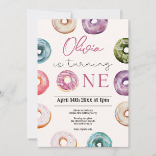 Cute Donuts 1st Birthday,Sweet Trees for baby Inv Inbjudningar