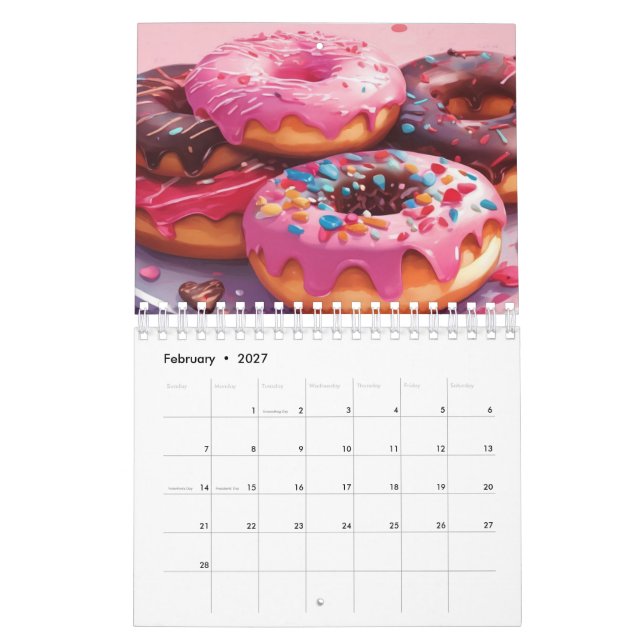 Cute Donuts Calendar-presentmutter Kalender (Feb 2027)