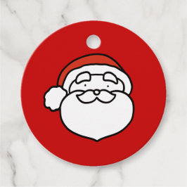 Cute Doodle Art Christmas Santa on Red Gåvor Etiketter