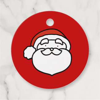 Cute Doodle Art Christmas Santa on Red Gåvor Etiketter