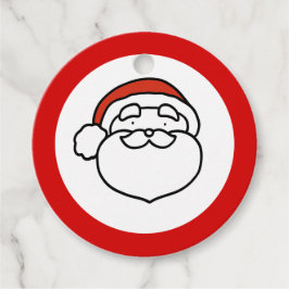 Cute Doodle Art Christmas Santa on Red Gåvor Etiketter