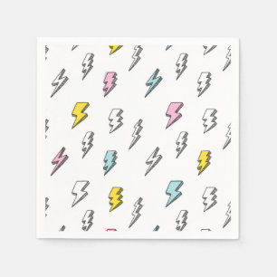 Cute Doodle Blixt Bult Mönster Pappersservett