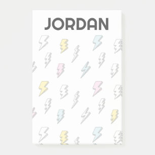 Cute Doodle Blixt Bult Mönster Post-it Block