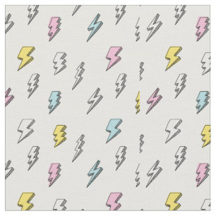 Cute Doodle Blixt Bult Mönster Tyg