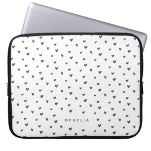 Cute Doodle Heart Mönster Laptop Fodral