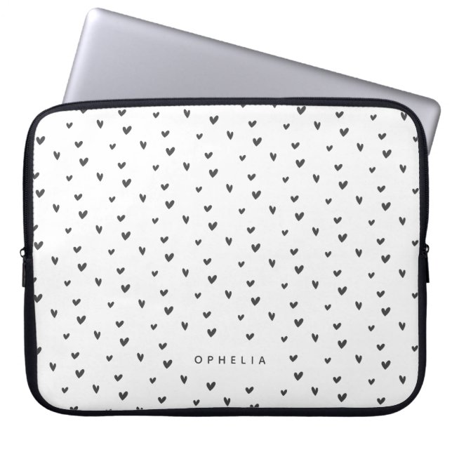 Cute Doodle Heart Mönster Laptop Fodral (Framsidan)