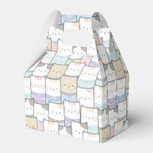 Cute Doodle Kitten Ansikte Mönster Presentaskar