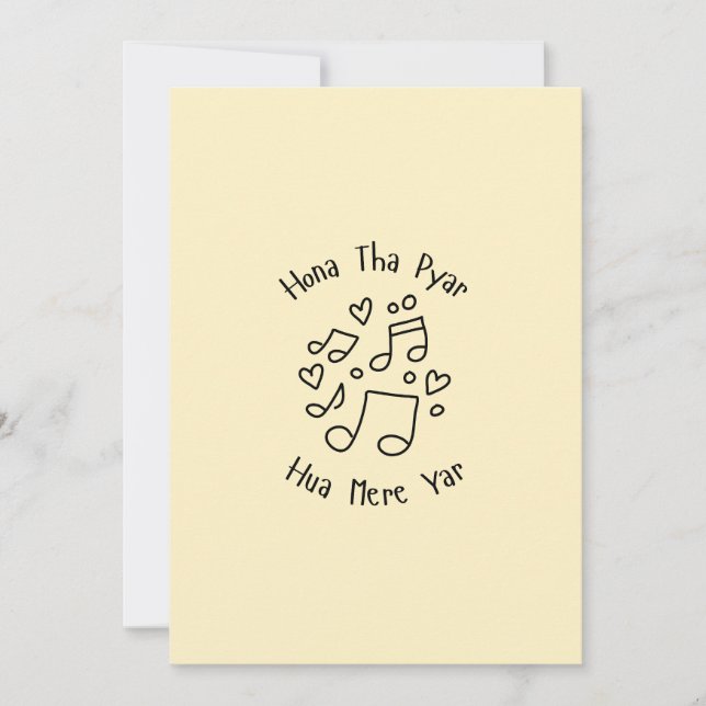 Cute Doodle Love Card Urdu Song Valentines  Julkort (Framsida)