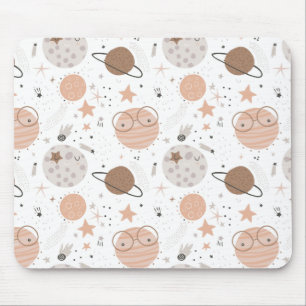 Cute Doodle Planet Mönster Musmatta