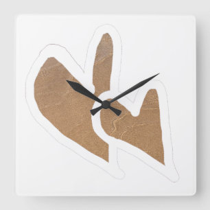 Cute Doodle Sand Hearts Coastal Sandy Beach 2021 Fyrkantig Klocka
