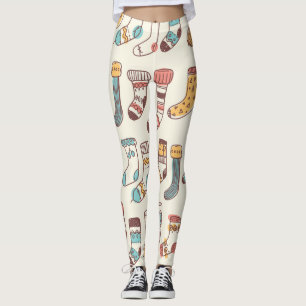 Cute Doodle Socks: Scandinavian Simpity. Leggings
