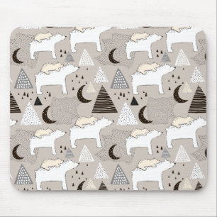 Cute Doodle Woodland Bear Mönster Musmatta