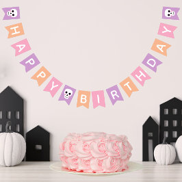 Cute Döskallars Pastel Halloween Grattis på födels Vimplar