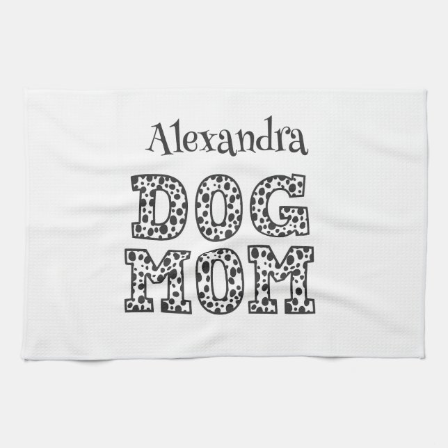 Cute Doted Hund Mamma Kökshandduk (Horisontell)