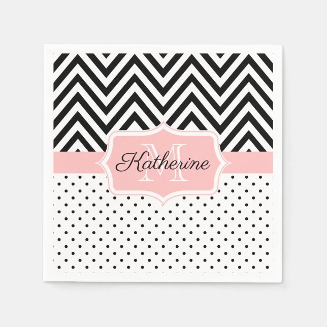 Cute Dots och Chevron Pappersservett (Framsidan)