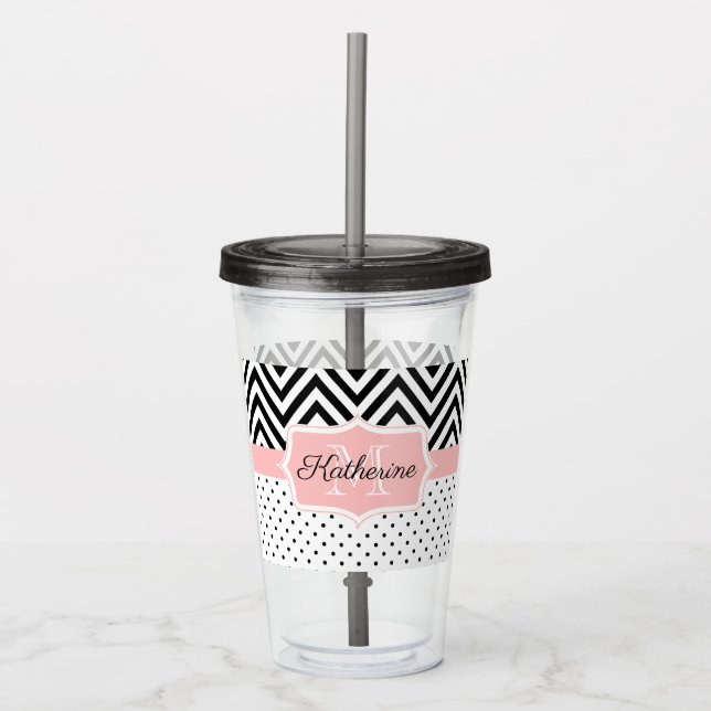 Cute Dots och Chevron Take Away Mugg (Framsida)